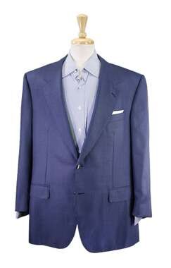 Ravazzolo Navy Royal Blue Woven 2-Btn Wool Silk Sportcoat Blazer 48R